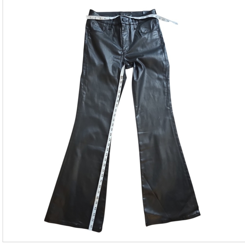 KUT from the Kloth Ana High Rise Fab Ab Coated Flare Pants Black 6 - Picture 7 of 12